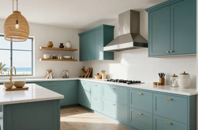 10 Blue Green Kitchen Cabinets That Look Designer-Fast
