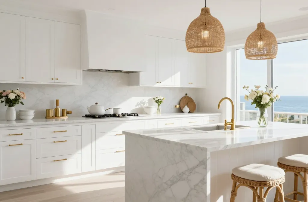 10 White Kitchen Cabinets with Gold Handles That Wow