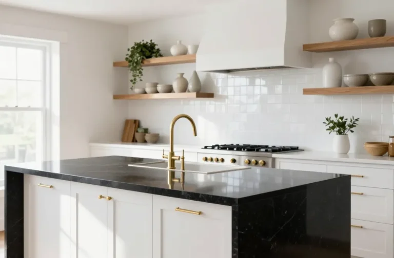10 Kitchen Countertops with White Cabinets That Wow