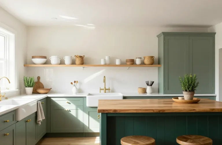 10 Green Kitchen Cabinets White Countertops Ideas You’Ll Love