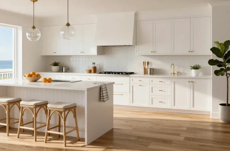 Stunning 10 Kitchen Floors with White Cabinets Ideas