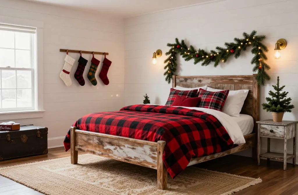10 Farmhouse Christmas Bedroom Ideas for Cozy Holiday Magic