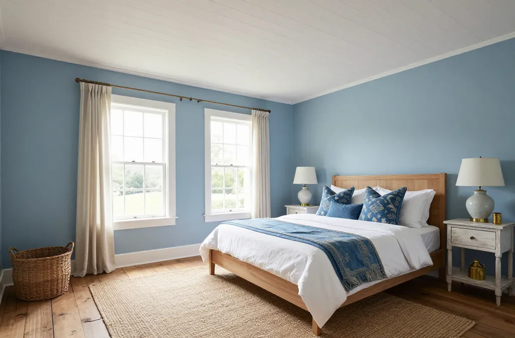 Dreamy 10 Farmhouse Blue Bedroom Ideas You’Ll Love