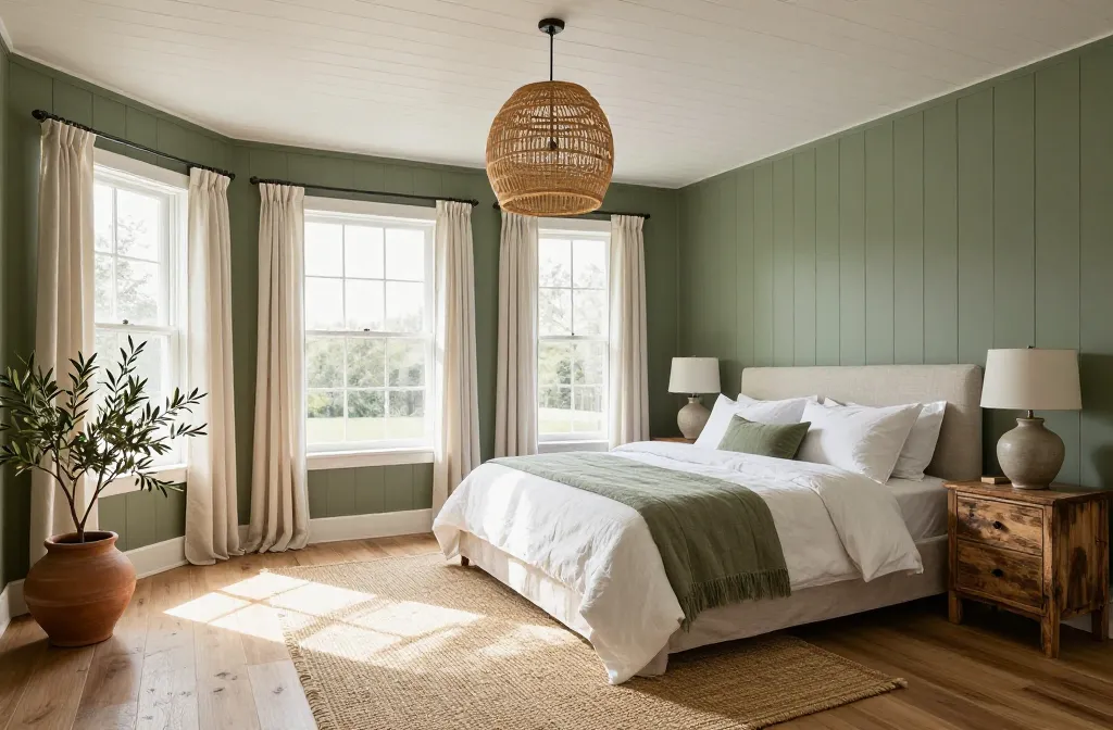 Steal These 10 Olive Green Farmhouse Bedroom Ideas