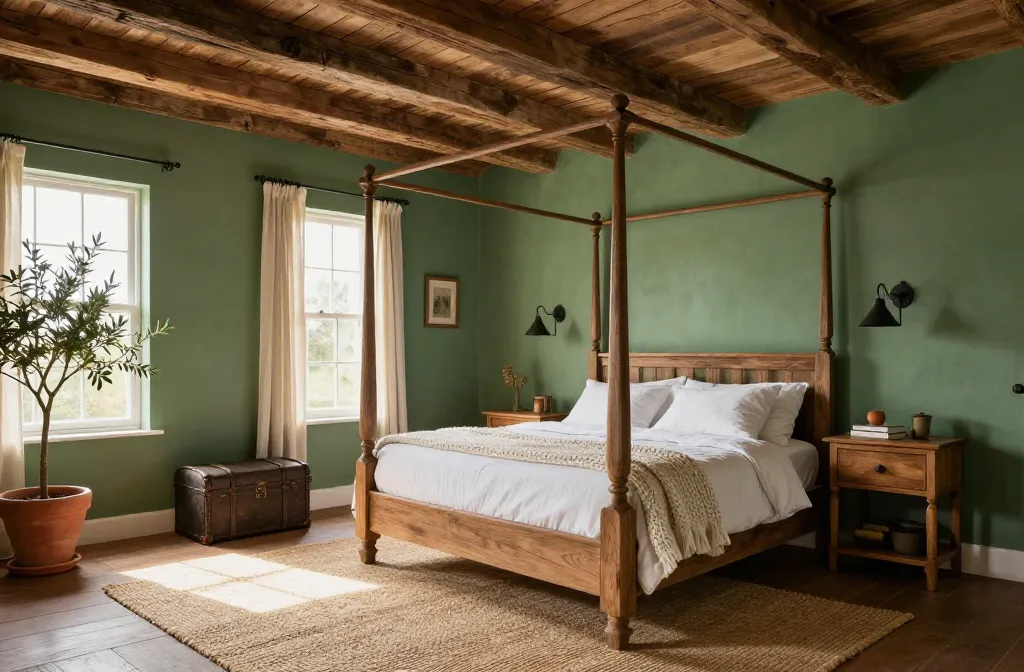 10 Farmhouse Bedroom Green Walls That Wow Instantly