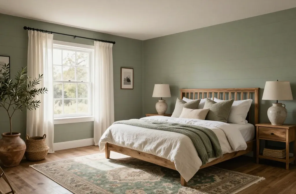 Cozy Calm: 10 Green Farmhouse Bedroom Ideas That Wow