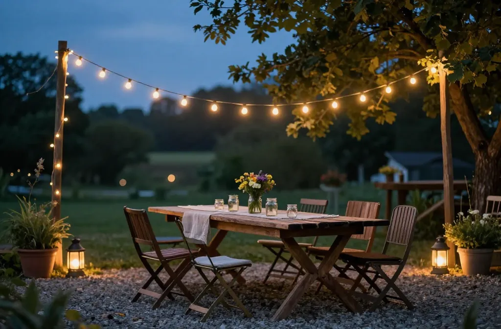11 Rustic Backyard Ideas with String Lights That Glow Beautifully Tonight