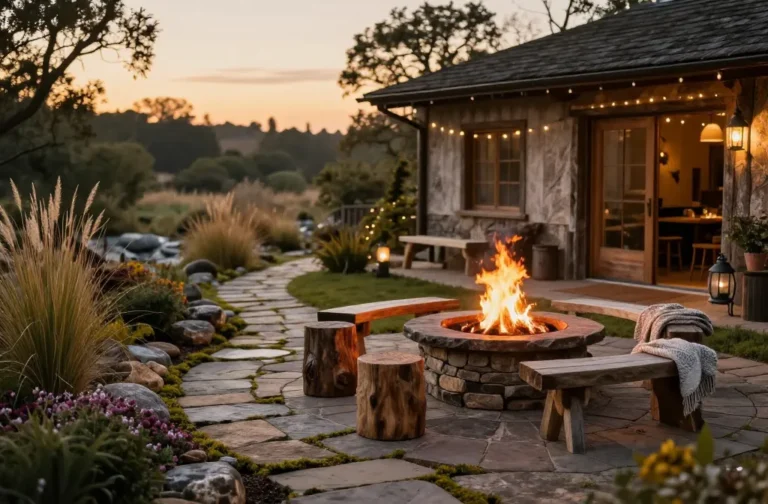 Gorgeous 10 Rustic Backyard Ideas with Natural Stone and Wood