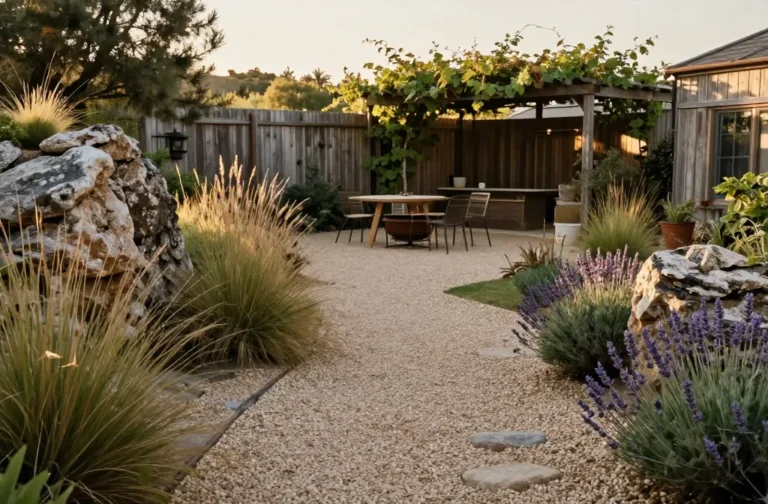 Stunning 14 Rustic Backyard Ideas with Gravel and Pathway Designs